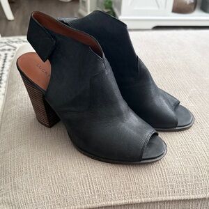 Lucky Brand Black Open Toe Heeled Boots